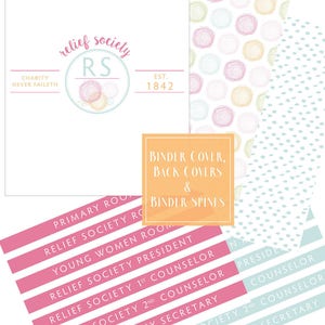Relief Society Presidency Kit: Binder Covers, Conducting Sheet, Meeting Agenda Colorful