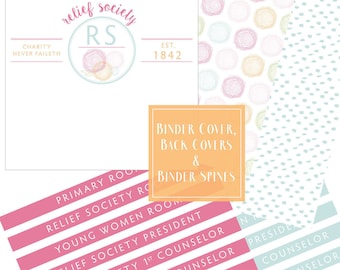 Relief Society Presidency Kit: Binder Covers, Conducting Sheet, Meeting Agenda Colorful