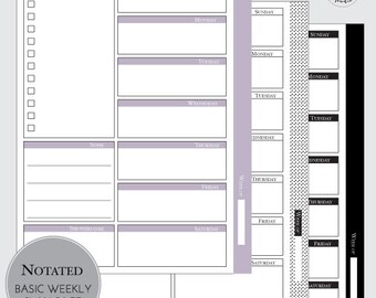 BASIC WEEKLY PLAN : Weekly Plan - Weekly To Do List - Instant Download - Customizable Planner Set