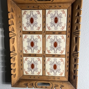 Vintage Hand Carved Mexican Folk Art Tray
