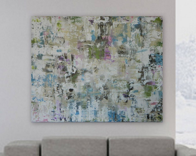 Sold, huge abstract painting. Custom order request, blue green purple, tan , beige, cream modern art