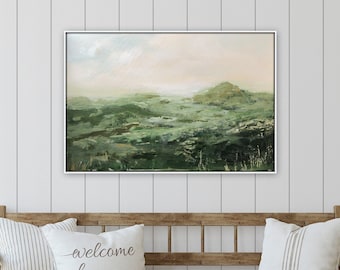 Farmhouse style original painting, by Marcy Chapman 24x 36 painting of fields landscape painting sunrise painting sky