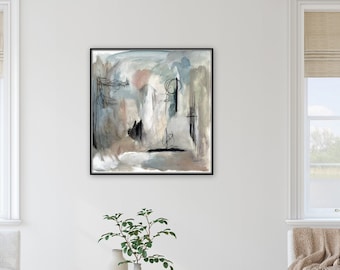 Modern abstract, farmhouse print by Marcy Chapman, original prints by the artist, mixed media painting, blue green wall art modern farmhouse