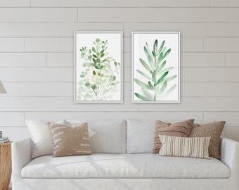 Large green botanical living room art by Marcy Chapman, original print from the artist, farmhouse wall art decor, paper print,