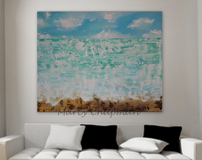 XL huge original modern Abstract Seascape Custom Order ocean view sea water