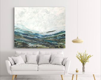 Huge ( 60" x48") Abstract Blue, painting by Marcy Chapman.