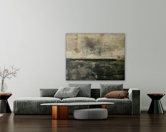 Original 48" 68" Acrylic,huge, abstract, minimal, contemporary, neutral, original, painting on canvas, unstretched painting, wall art,