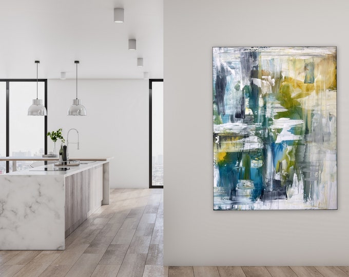 Ready to ship Original acrylic huge abstract large painting by Marcy Chapman, rolled canvas painting, unframed,