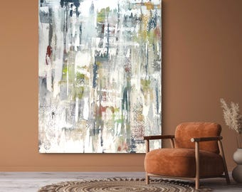 Huge, abstract art by Marcy Chapman. Original acrylic painting, scraping, modern, contemporary wall art. living room wall art, bedroom art,