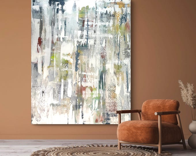 Huge, abstract art by Marcy Chapman. Original acrylic painting, scraping, modern, contemporary wall art. living room wall art, bedroom art,