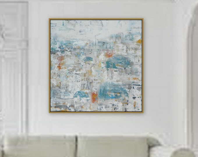 36" x 36" Extra Large Painting  Modern XL, Large  Abstract Painting   wall art home decor  wall art large decor extra large pastel greece