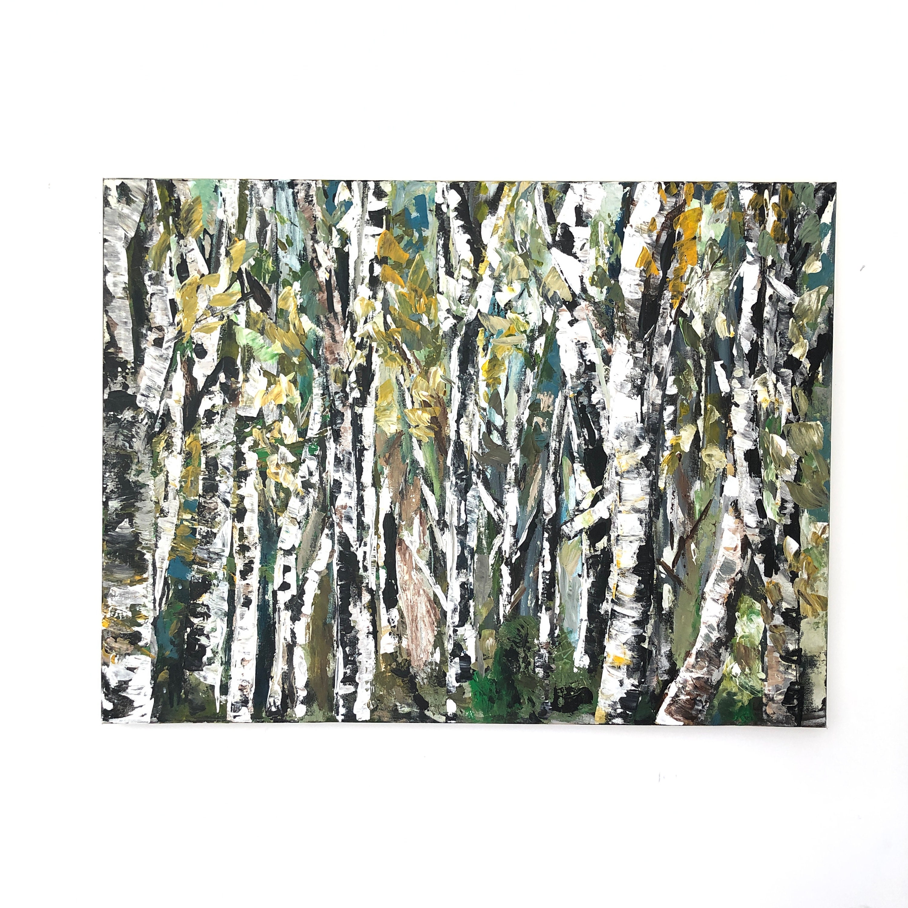 Original 6x6 Acrylic Birch Tree Painting, Mini Canvas Art, Abstract Tree  Decor, Textured Art Decor, Birch Tree Decor, Small Canvas Painting