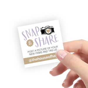 Snap and Share | Social Media stickers | Happy Mail Stickers | 2 inch - 20 stickers per page | SSG