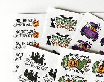 Halloween Happy Mail Sample Pack | 5 Designs, 120 stickers total