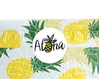 Showers and Parties Seals and Labels for Hawaiian Themed Weddings 30 Stickers Mahalo Round Stickers by Once Upon Supplies 1.5 Inches