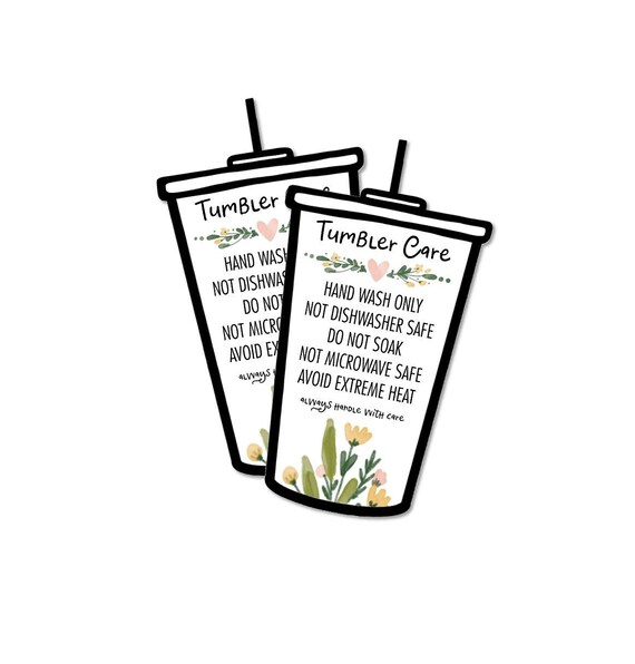 Iced Tumbler Care Card Printable Ready to Print Digital ...