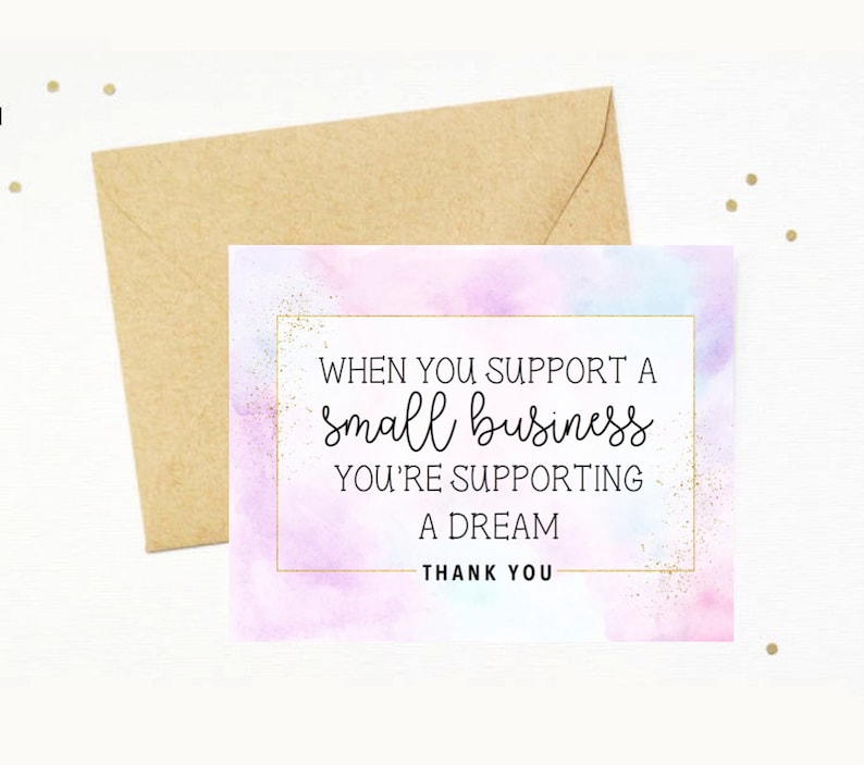 INSTANT DOWNLOAD Small Business Thank You Card 3.5x5 - Etsy