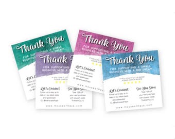 Faux Metallic Etsy Shop Thank You For Your Order Insert Cards | Packaging | Shipping | 4x4 Inches