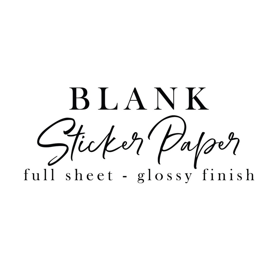 Full Sheet Glossy Sticker Paper for Laser Printers Multi Use Sticker