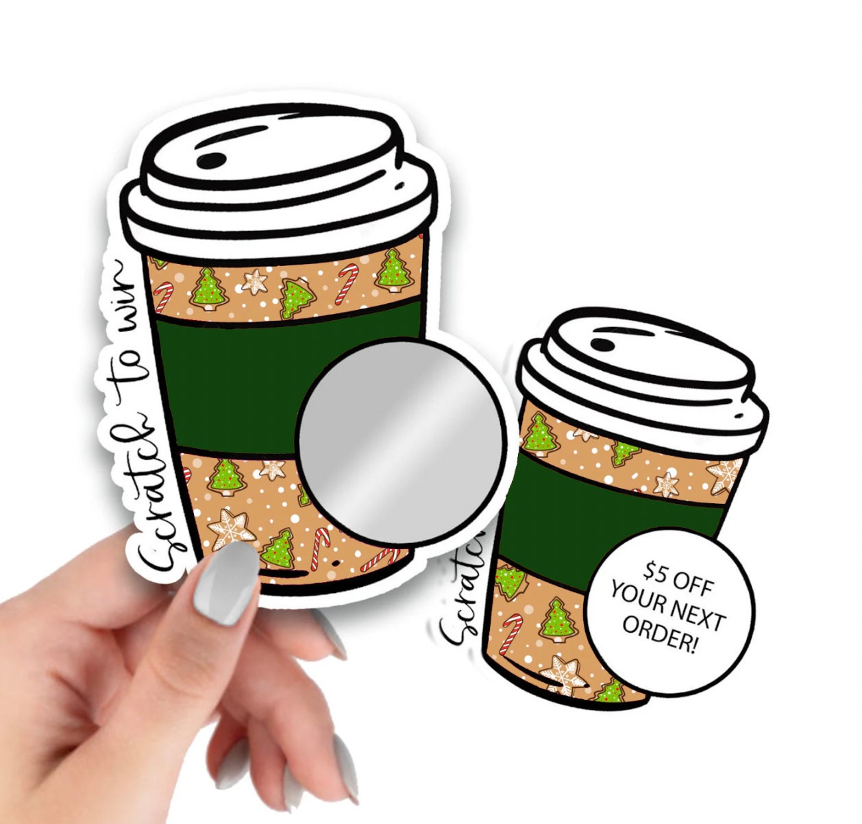 Coffee Design Scratch off Tickets Scratch and Win Cards - Etsy