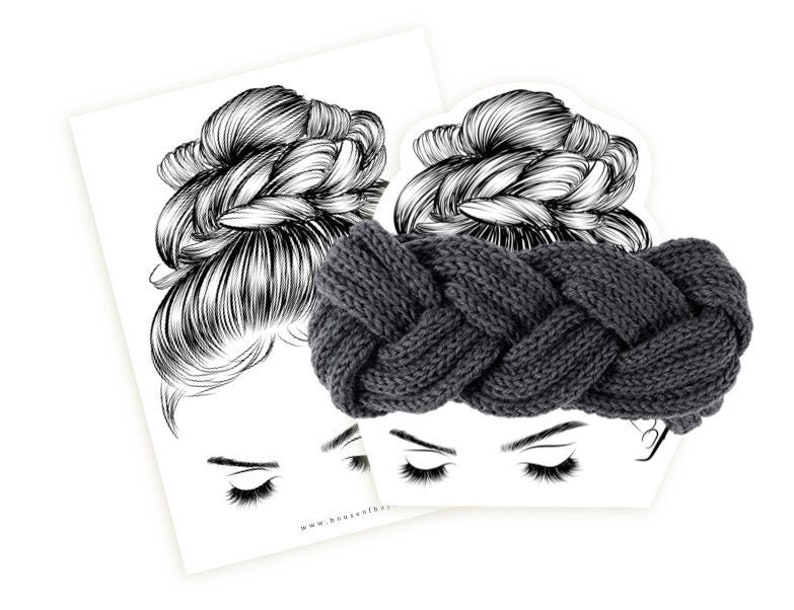 Printable Braided Messy Bun Display Card For Earmuff Headbands Etsy