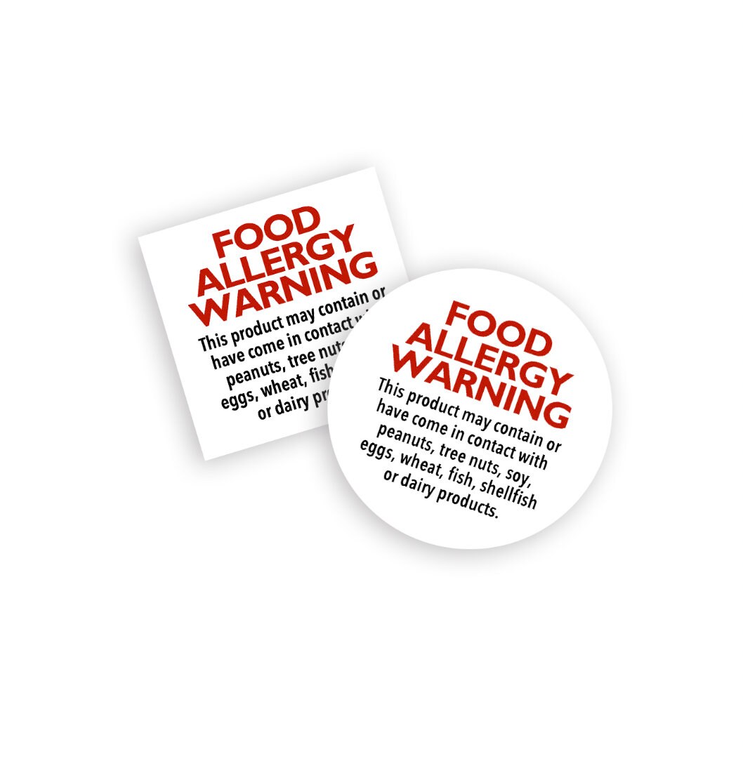 May contain traces of nuts stickers