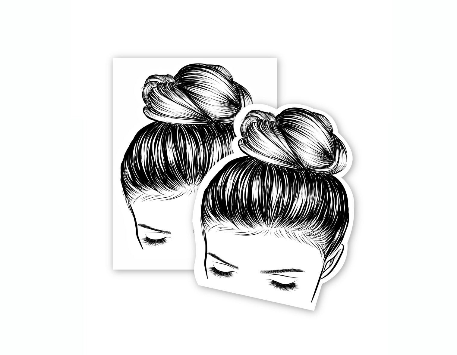 Printable Messy Bun Display Card Printable Messy Bun Display Card