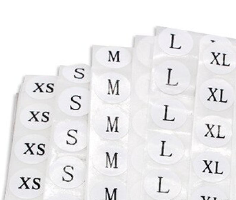 Clothing Size Stickers 1/2 Inch 770 Stickers Total Etsy
