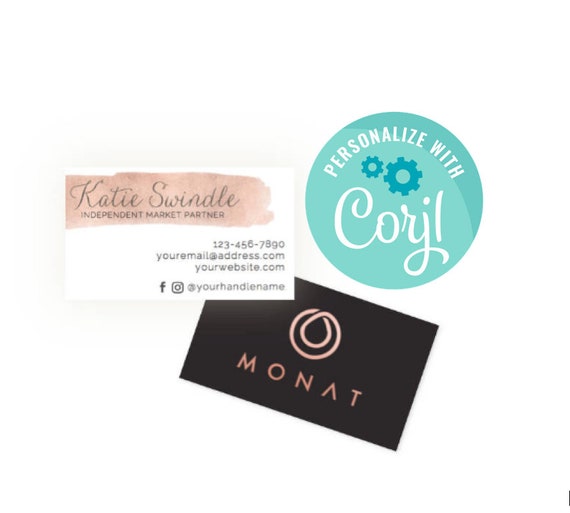 Monat Haircare Business Cards In Faux Gold Digital File Etsy