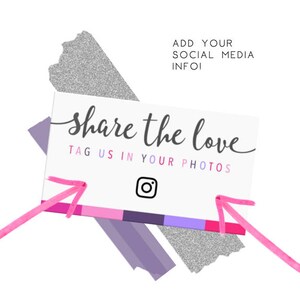 EDITABLE INSTANT DOWNLOAD Tag Us on Social Media Cards Small Business 3 ...