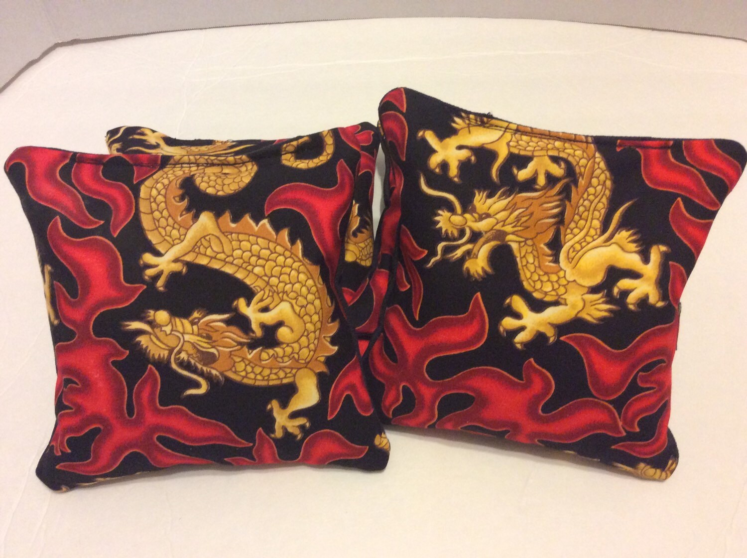 Chinese Dragon Cornhole Bags Red Flames Bean Bags Custom Etsy