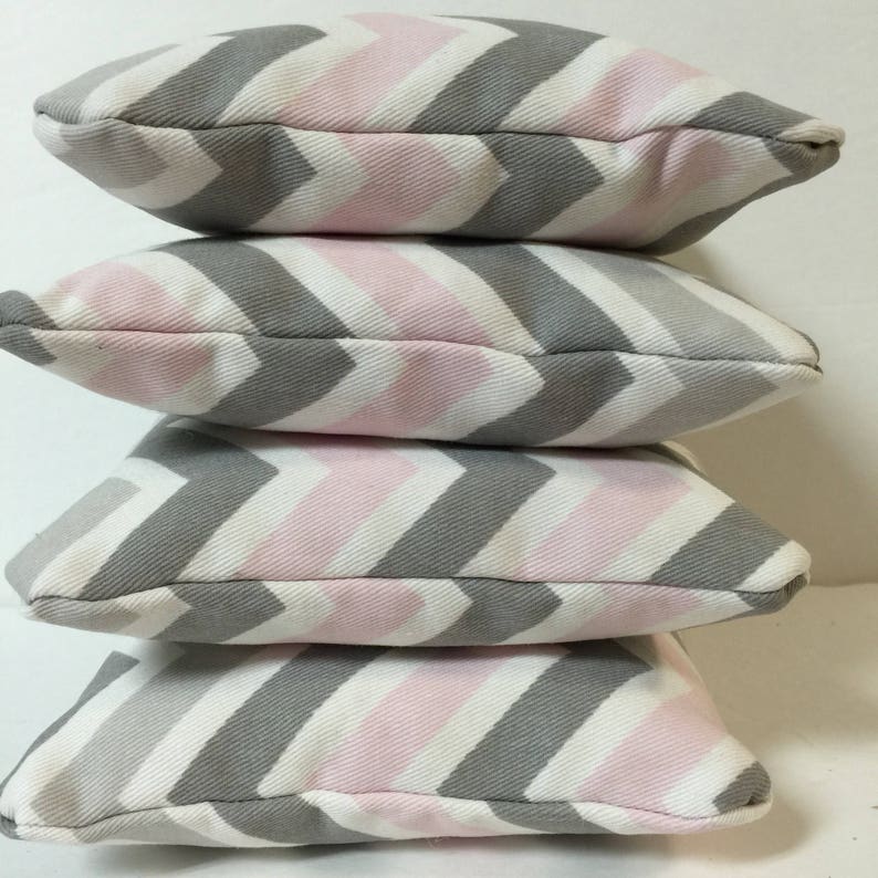 Chevron Bean Bags Wedding Games Wedding Cornhole Bags Custom Corn Hole Bags Engagement Gift Pink Gray Chevron Cornhole Bags
