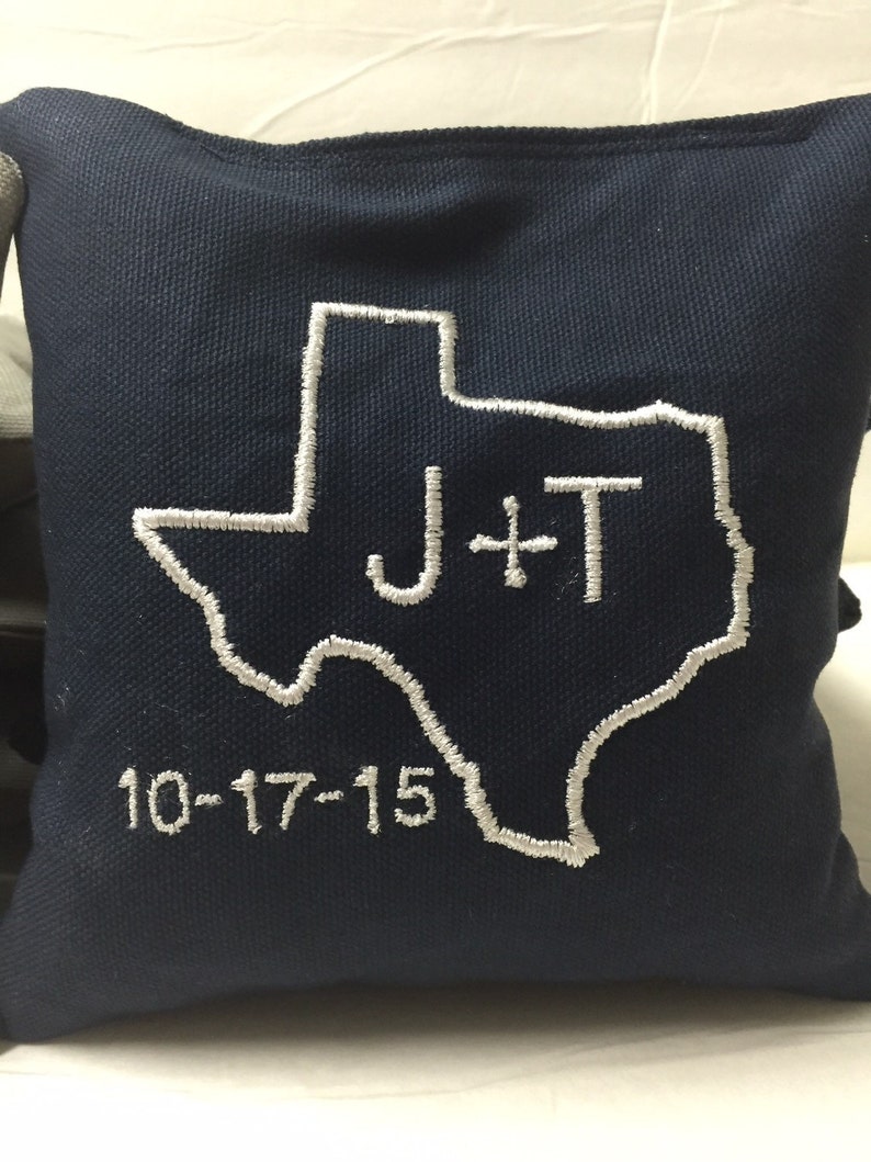 Personalized Wedding Gift Tailgate Bean Bags Custom Cornhole Bags Custom Wedding Corn hole bags Backyard Games State Cornhole Bags