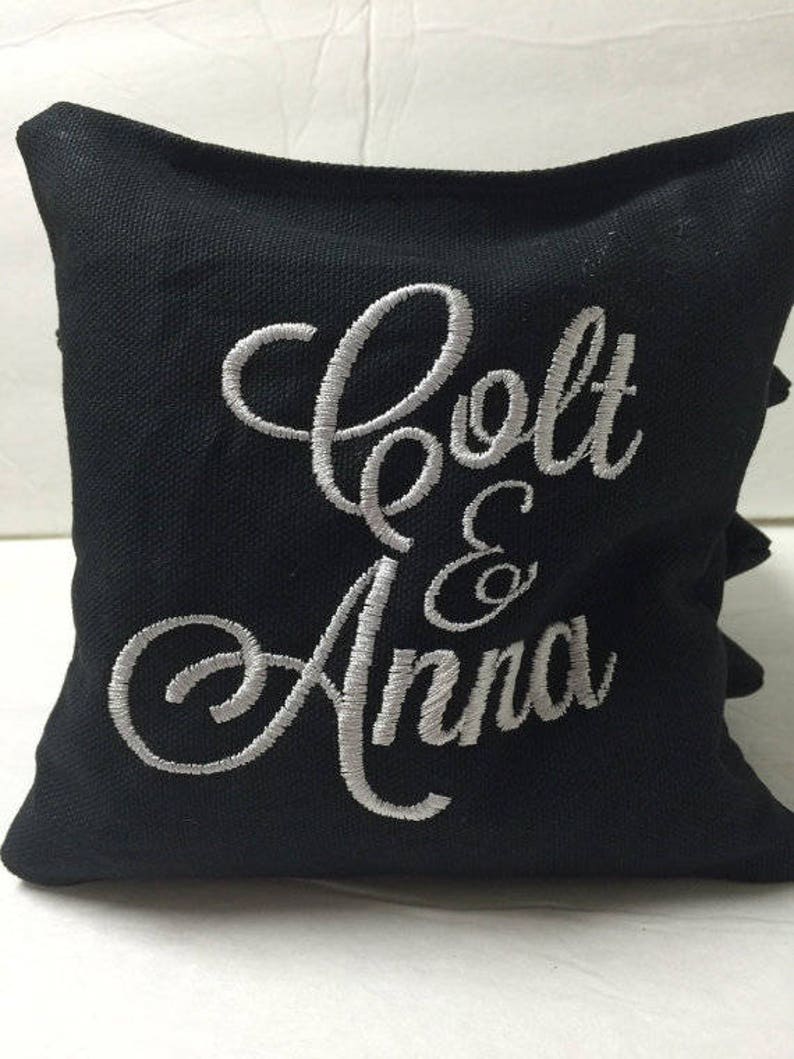 Couple Name Cornhole Bags Wedding Cornhole Bags Engagement Gift Monogrammed Bean Bags Personalized Cornhole Bags Wedding Toss Bags
