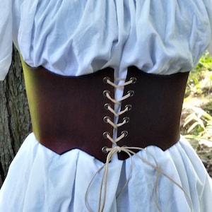 Custom sized leather corset - personalized medieval waist cincher - renaissance leather - costume accessory - viking leather waist cincher