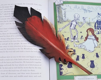 Hand Painted Leather Feather Bookmark – Bookish Gift