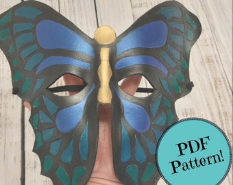 Patrón de máscara de mariposa de cuero – Disfraz casero, fiesta de disfraces (patrón en PDF)