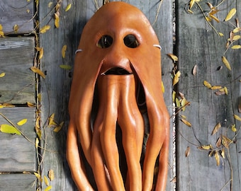 Octopus leather mask made to order- steampunk mask - Renaissance mask - mardi gras mask - cosplay accessories - Halloween mask - pagan mask