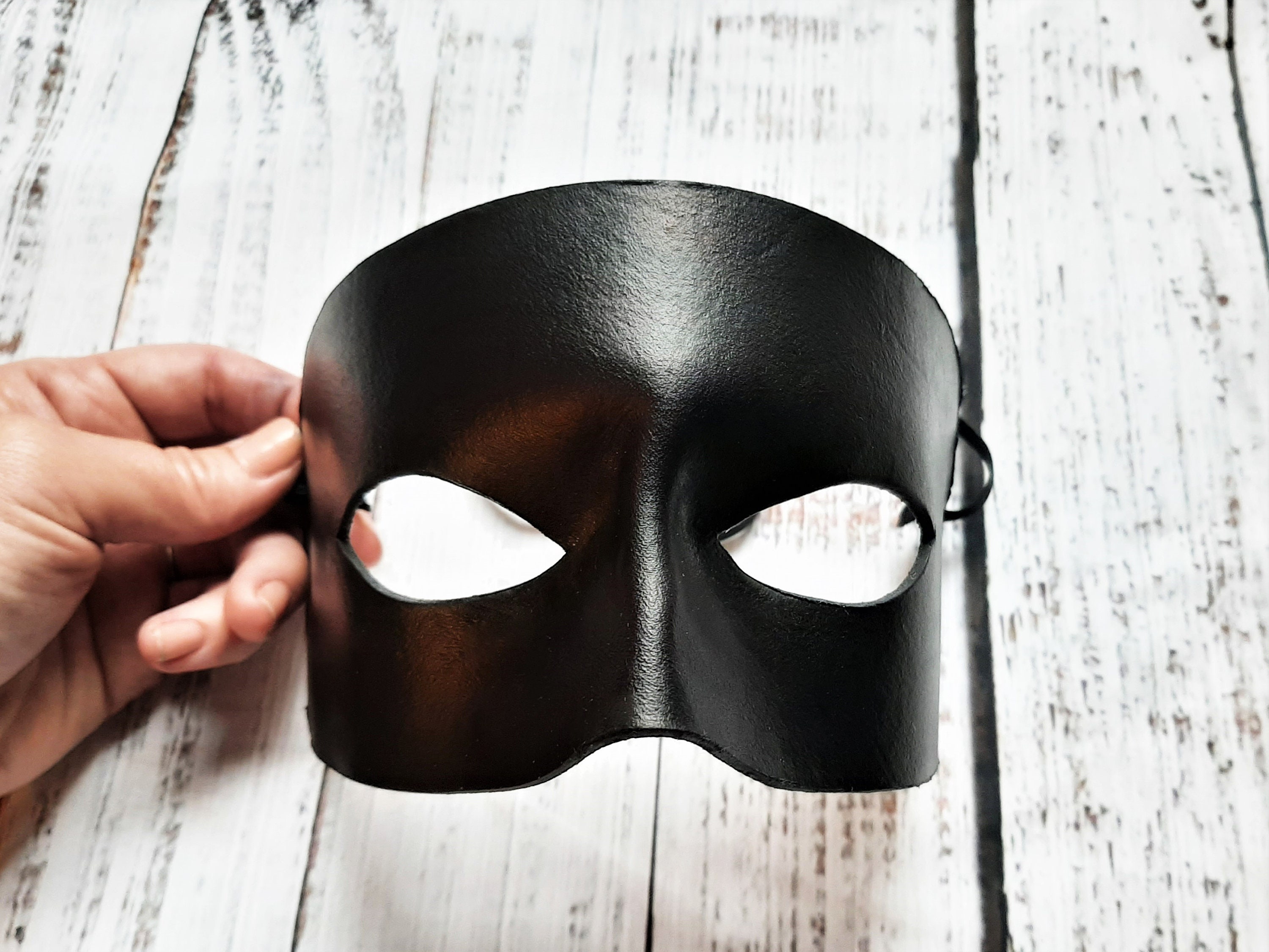 Ready to Ship - Black Dread Pirate Mask - Handmade Leather Mask - Pirate Costume - Custom Leather Mask - Halloween Party - Cosplay Costume