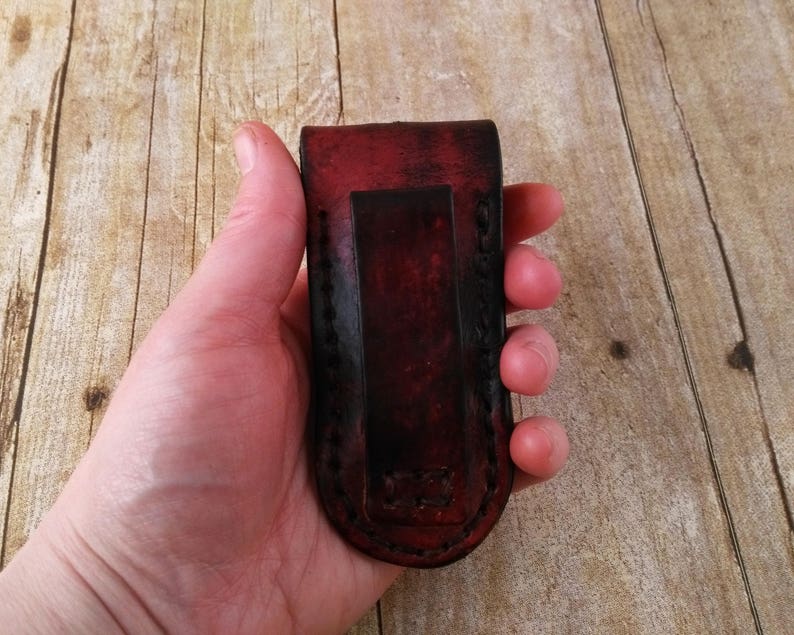 Gaine de couteau en cuir personnalisée Pochette de ceinture de couteau Cadeau de fête des pères Équipement Bushcraft Couleur personnalisée Outillé à la main Cousu à la main Offrez-lui image 3