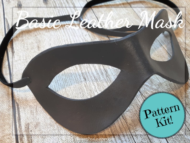 Leather Domino Mask Pattern Kit – Cosplay Costume Mask, DIY Leatherwork ...