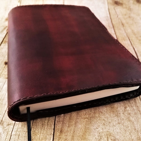 Refillable Journal - A5 Size Paper - Leather Journal Cover - Wedding Guest Book - Mens Leather Diary - Lined Journal - Leather Sketchbook