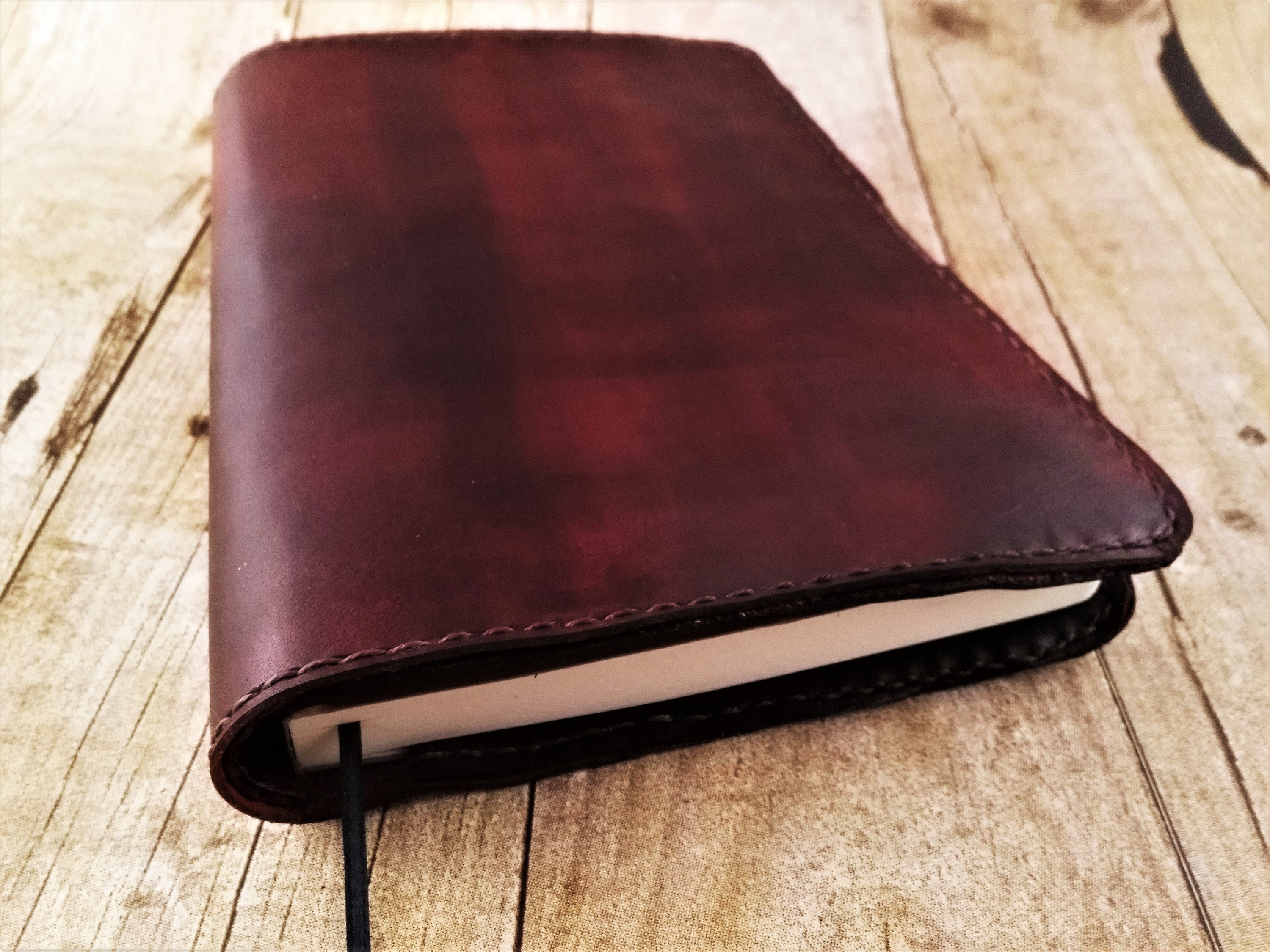 Brown A5 leather book cover “Becky” at
