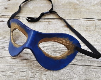 Halloween mask - Leather Mask - Eyelash Masquerade Mask - Ren Fair- Mardi Gras Mask - Cosplay Accessories  - Pagan Mask - Gold and Purple