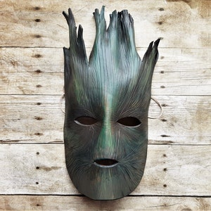Leather Mask - Masquerade Mask Men - Steampunk Mask - Tree Mask - Halloween mask - Leather Mask Mens - Pagan Mask - Scary Costume Accessory