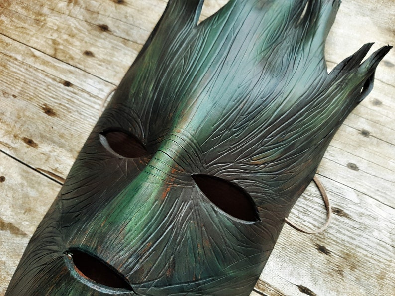 Treefolk Mask Handcrafted Leather Tree Man Mask – Scary, Halloween Costume - Etsy