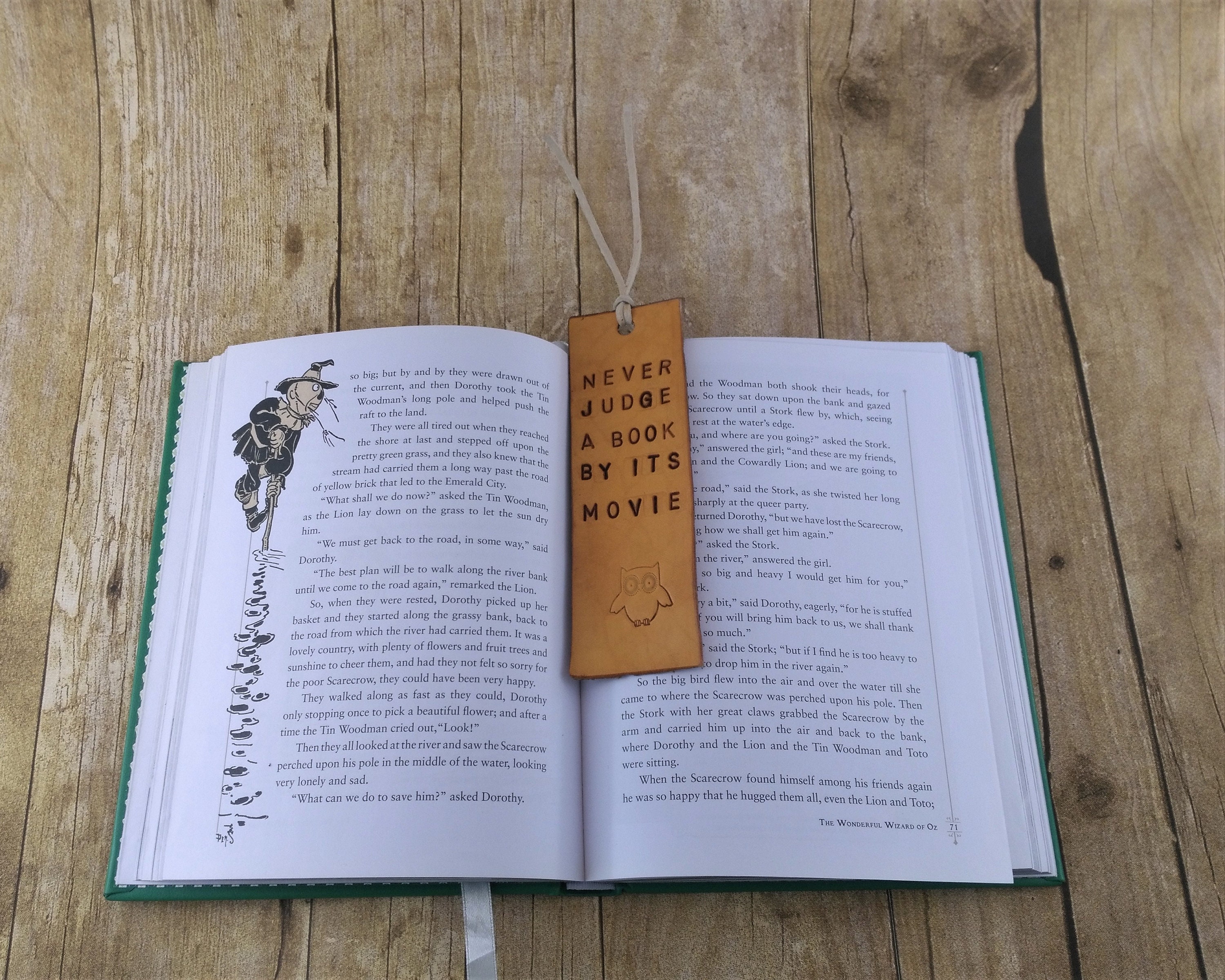 Leather Bookmark Never Judge a Book by its Movie Bookish | Etsy