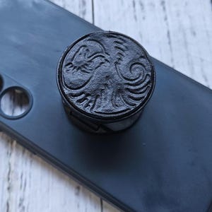 Custom Engraved Leather Phone Grip - Universal Phone Stand