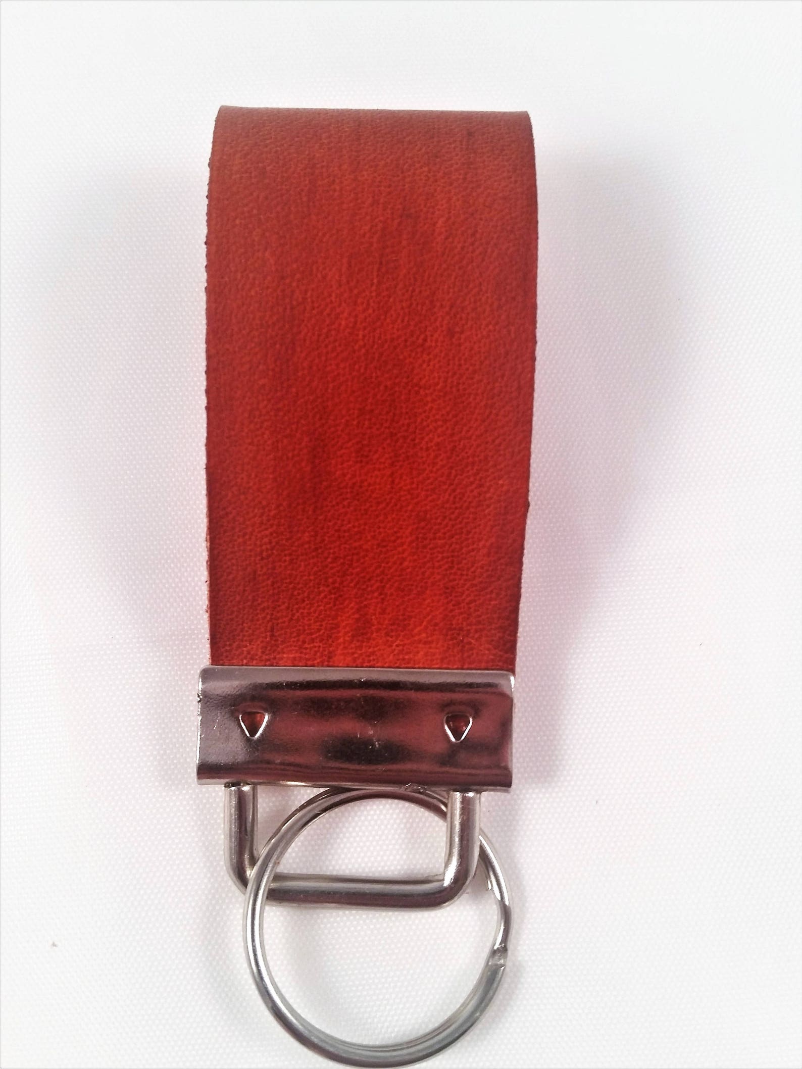 Light brown leather keychain leather key fob men's key Etsy