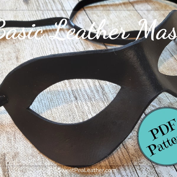 PDF Pattern - Leather Mask Template - Superhero Cosplay Costume - Domino Mask - Custom Costume Mask - Masquerade Mask Tutorial - Leatherwork